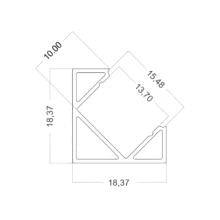 Aluminijumski ugaoni LED profil CR1818 2 m srebrni Braytron