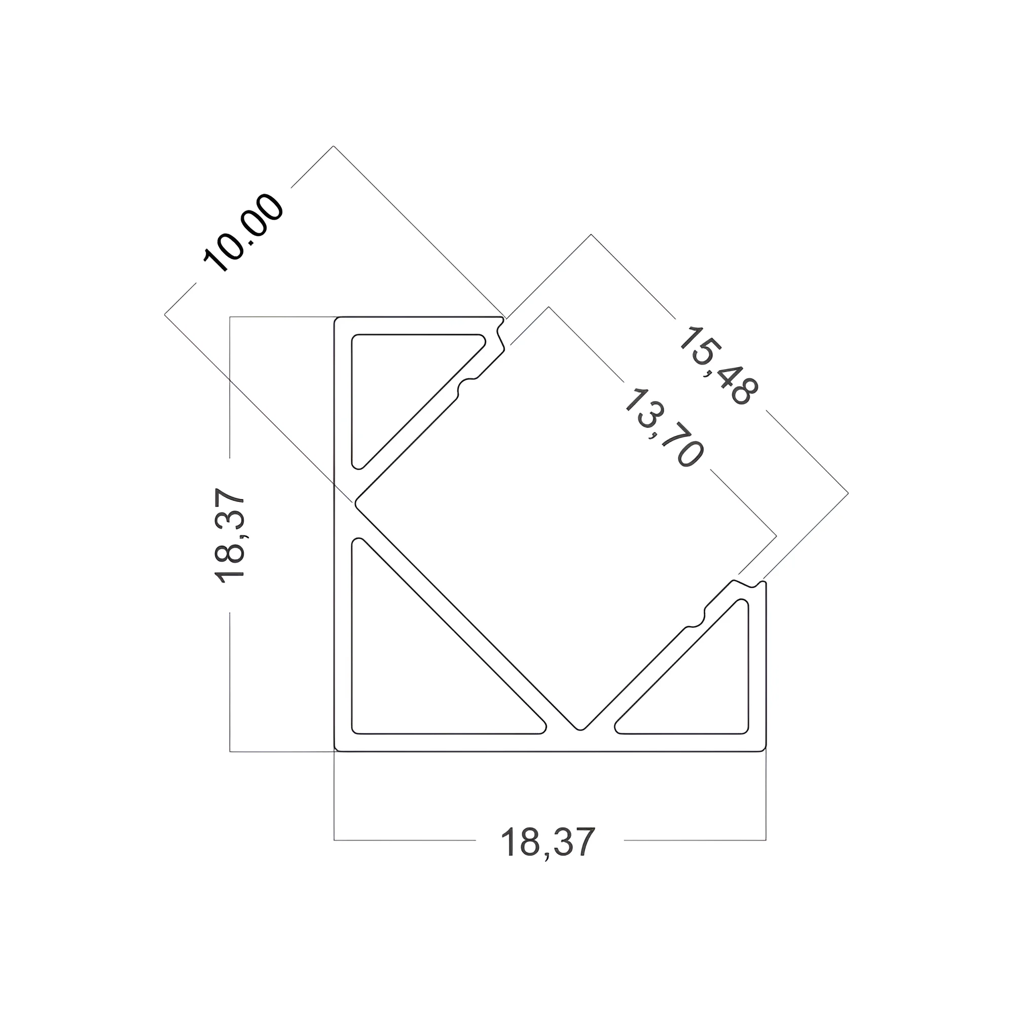 Aluminijumski ugaoni LED profil CR1818 2m srebrni Braytron - Слика 3