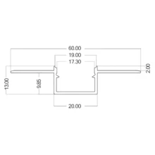 Aluminijumski gipsani LED profil TR20 2 m srebrni Braytron