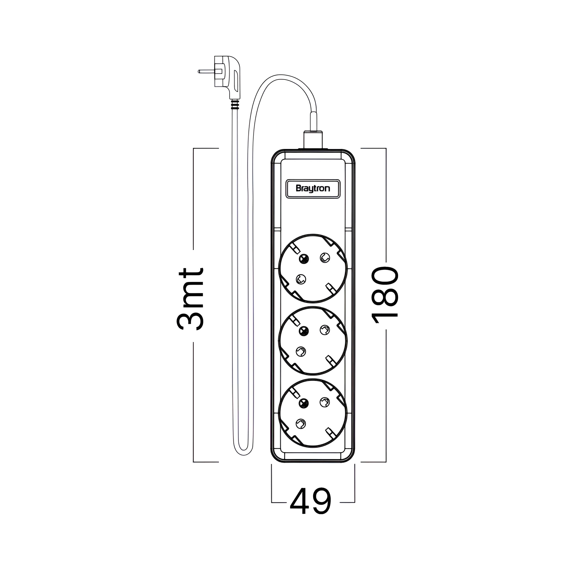 Produzni kabl 3-WAY EU bez prekidaca 3m XLine - Слика 7