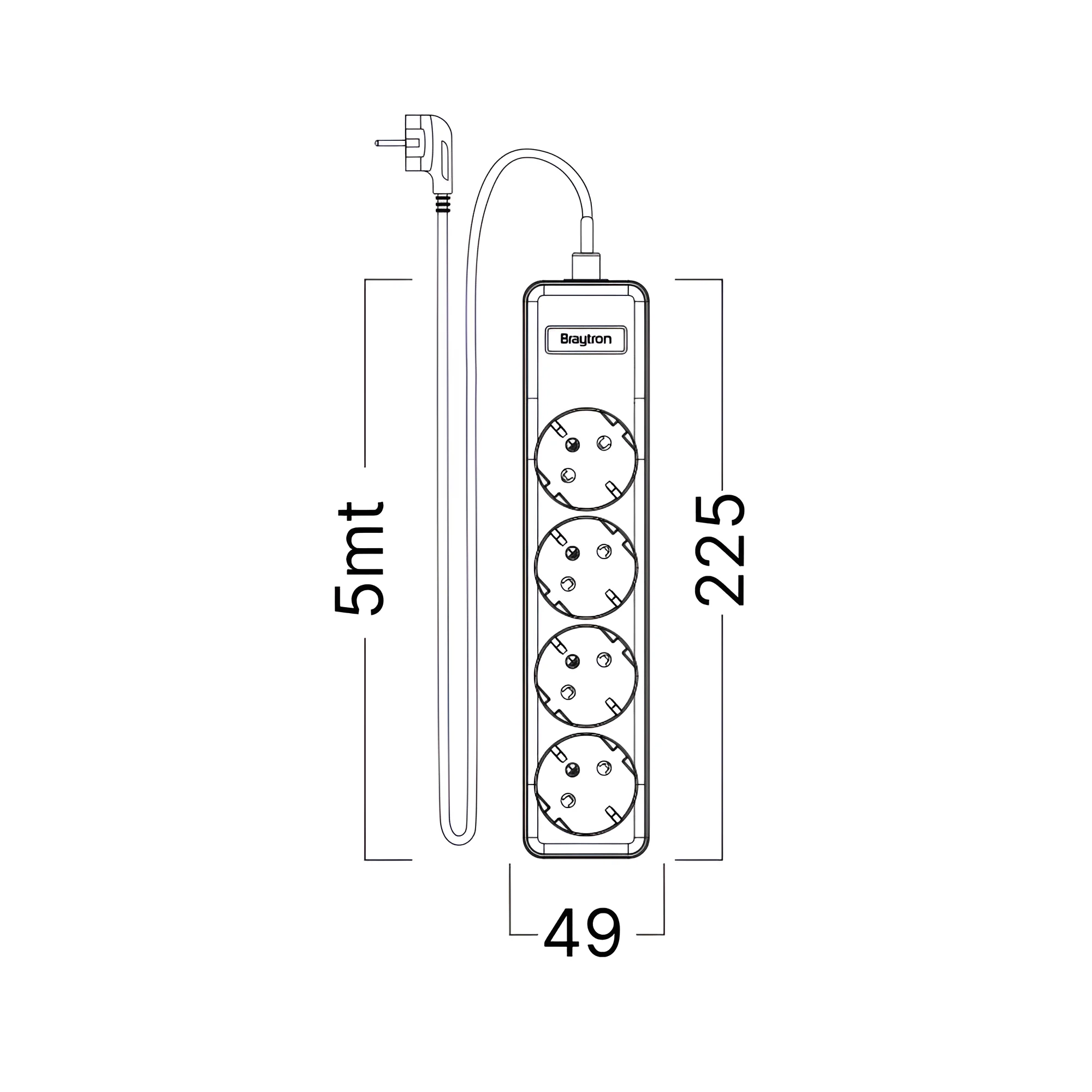 Produzni kabl 4-WAY EU bez prekidaca 5m XLine - Слика 7