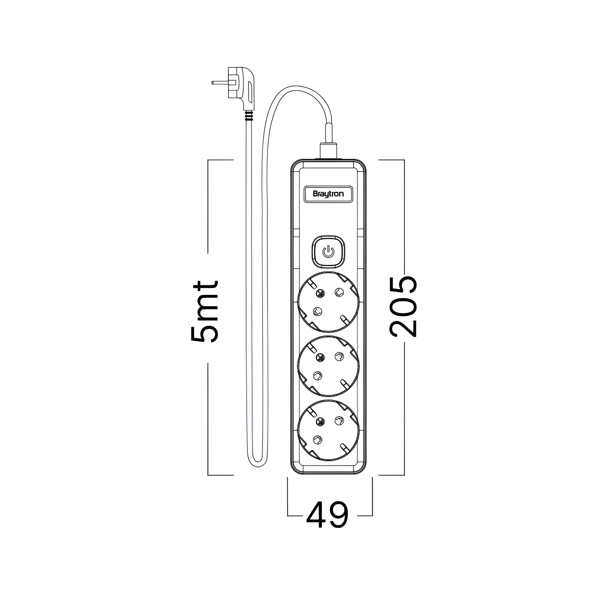 Produzni kabl 3-WAY EU sa prekidacem 5m XLine - Слика 7