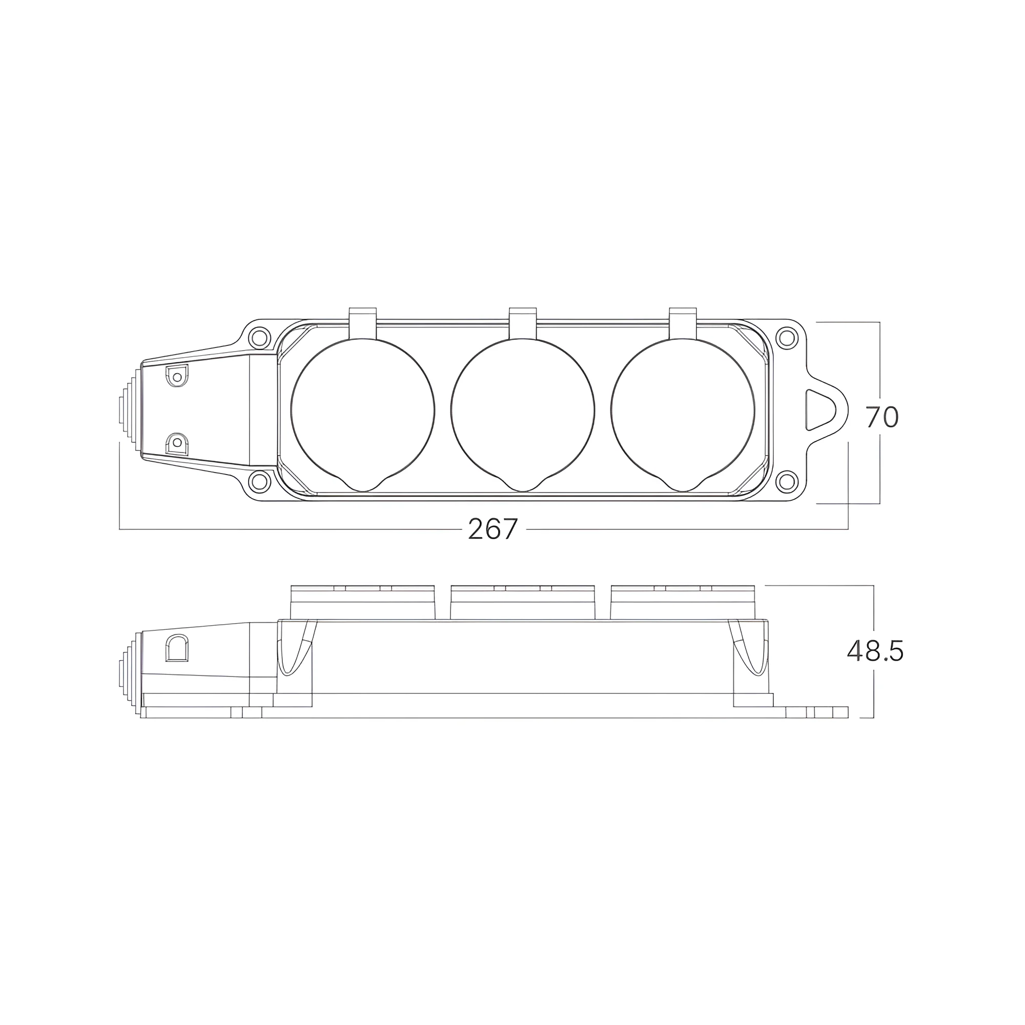 Spoljni produzni kabl 3-WAY EU IP44 IPLine - Слика 3